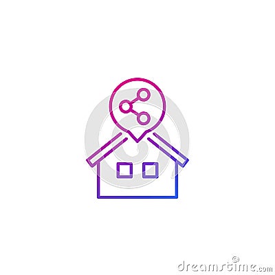 home sharing line icon on white Vector Illustration