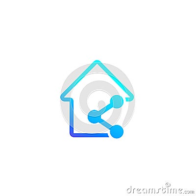 Home sharing, vector icon on white Vector Illustration