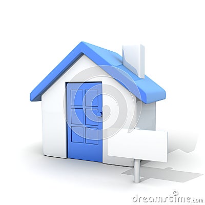 Home and sign empty Stock Photo