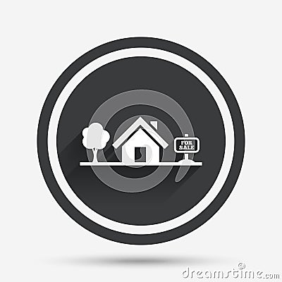 Home sign icon. House for sale. Broker symbol. Vector Illustration