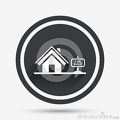 Home sign icon. House for sale. Broker symbol. Vector Illustration