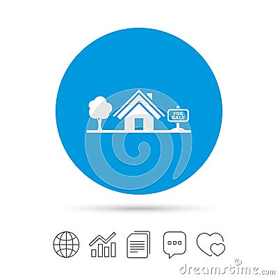 Home sign icon. House for sale. Broker symbol. Vector Illustration