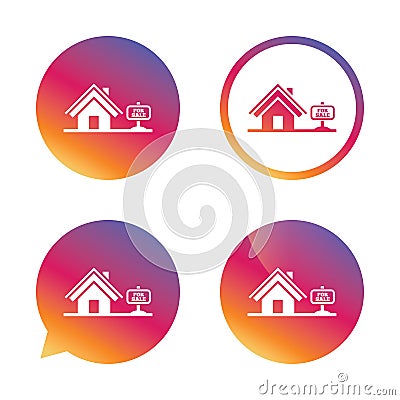 Home sign icon. House for sale. Broker symbol. Vector Illustration