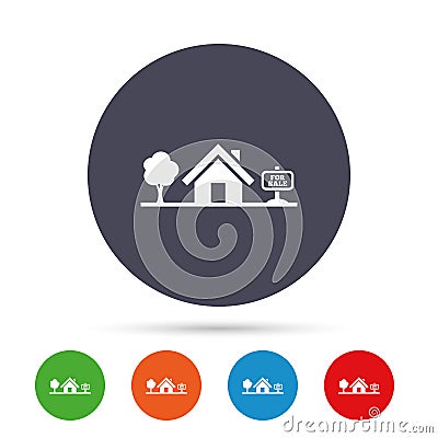 Home sign icon. House for sale. Broker symbol. Vector Illustration