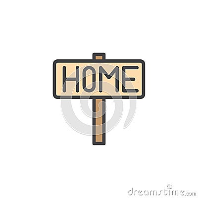 Home signpost filled outline icon Vector Illustration