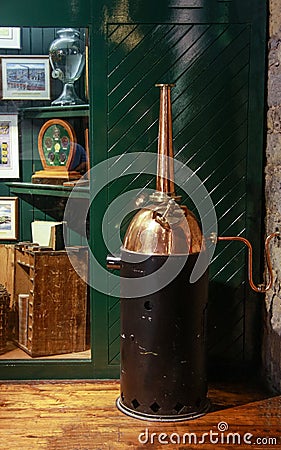 Home small copper whiskey distillery Editorial Stock Photo