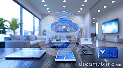Home smart automation, harnessing the power of technology to simplify and enhance daily life, integrating smart devices Stock Photo