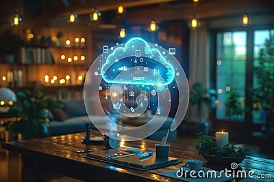 Home smart automation, harnessing the power of technology to simplify and enhance daily life, integrating smart devices Stock Photo