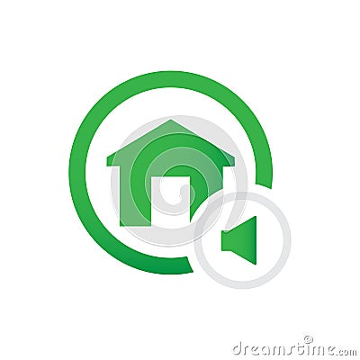 Home sound button vector icon Vector Illustration