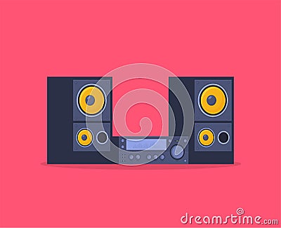 Home stereo flat vector music systems Vector Illustration