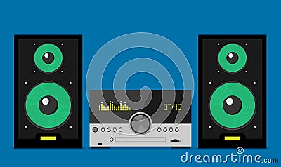 Home stereo flat vector music systems Vector Illustration