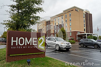 Home 2 Suites Hotel against cloudy sky Editorial Stock Photo