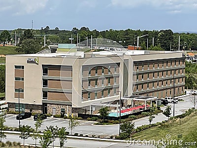 Home 2 suites hotel distant view and traffic Editorial Stock Photo