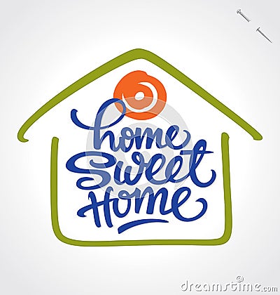 'home sweet home' hand lettering (vector) Vector Illustration