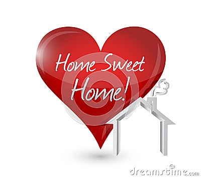 Home sweet home heart illustration design Cartoon Illustration