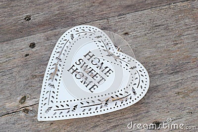 Heart in retro vintage style, Home Sweet Home, Mothers Day Stock Photo