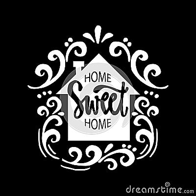 Home sweet home postcard. Vector Illustration