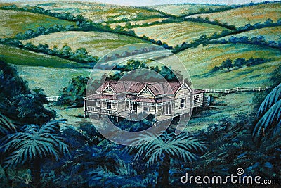 Home Sweet Home Wall Mural Editorial Stock Photo