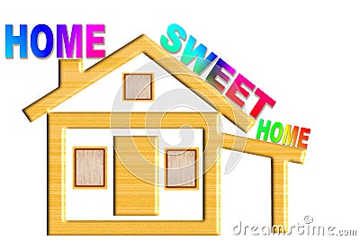 Home sweet home words with home icon design Stock Photo