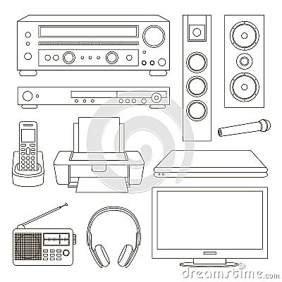 Home technics set Vector Illustration