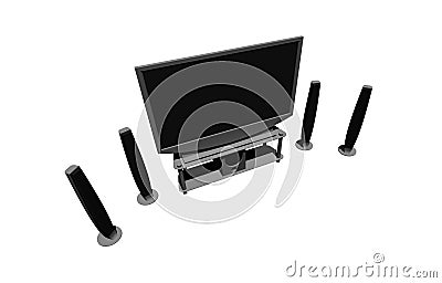 Home theater / high definition television Stock Photo