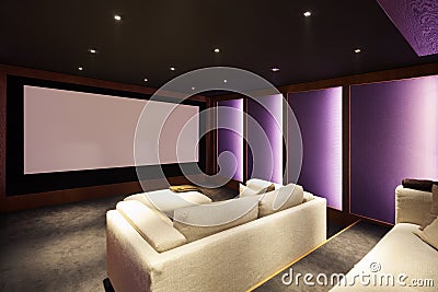 Home theater, luxury interior Stock Photo