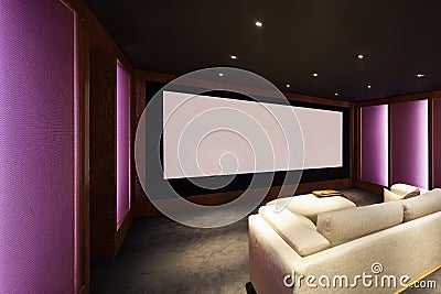 Home theater, luxury interior Stock Photo