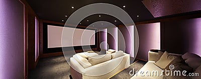 Home theater, luxury interior Stock Photo