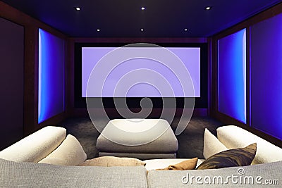 Home theater, luxury interior Stock Photo