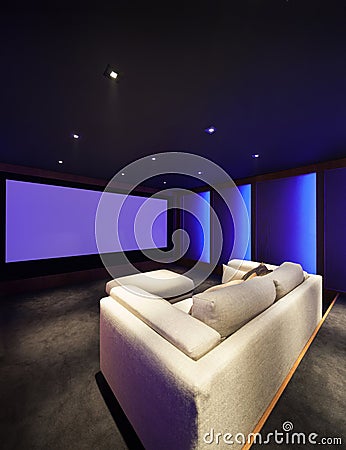 Home theater, luxury interior Stock Photo