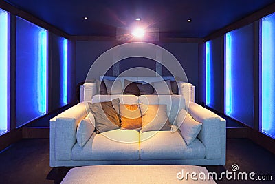 Home theater, luxury interior Stock Photo