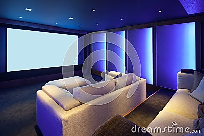 Home theater, luxury interior Stock Photo