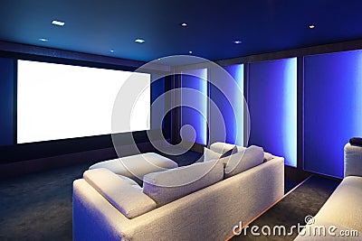 Home theater, luxury interior Stock Photo