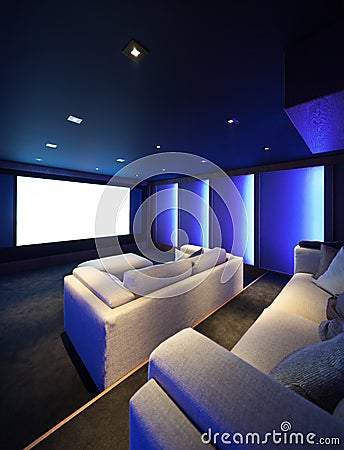 Home theater, luxury interior Stock Photo