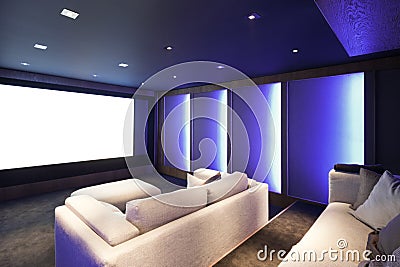 Home theater, luxury interior Stock Photo