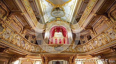 Home theater of Yusupov palace in Saint Petersburg, Russia Editorial Stock Photo