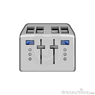 home toaster bread cartoon vector illustration Vector Illustration