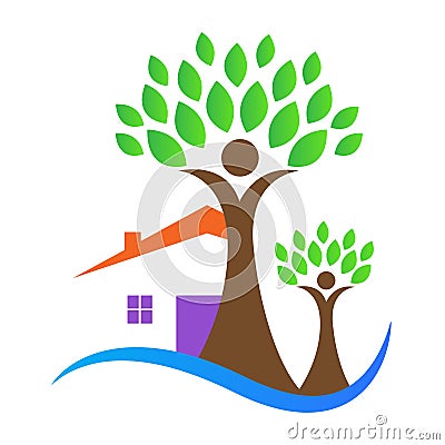 Home tree Vector Illustration