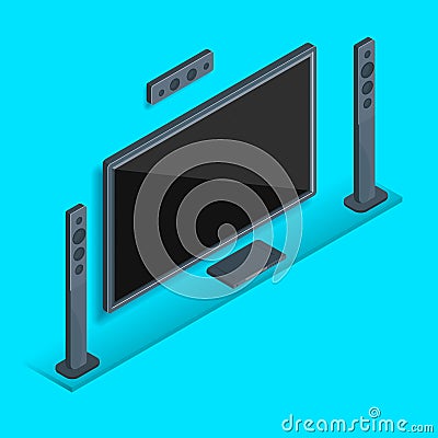 Home TV theater Vector Illustration