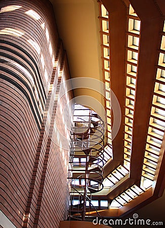 Interior, Frank Lloyd Wright Building Wingspread, Racine Wisconsin Editorial Stock Photo