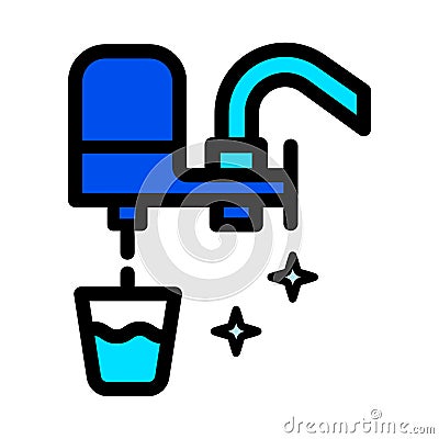Home water filter tap icon Vector Illustration