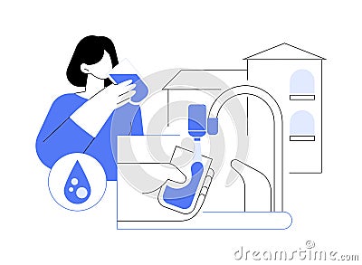 Home water purifier abstract concept vector illustration. Vector Illustration