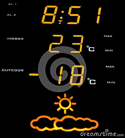 Home weather station. Low temperatures Stock Photo