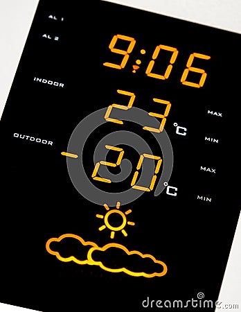 Home weather station. Low temperatures Stock Photo