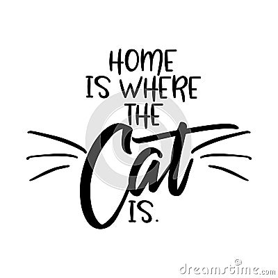 Home is where the cat is. Vector Illustration