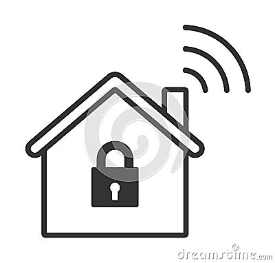 Home wifi lock icon. smart home Vector Illustration