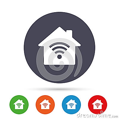 Home Wifi sign. Wi-fi symbol. Wireless Network. Vector Illustration