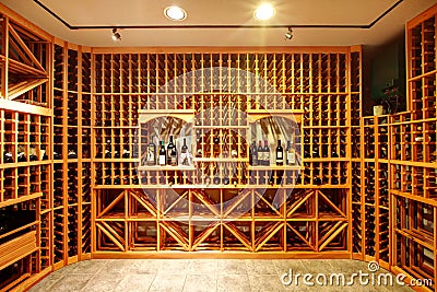 Home wine cellar design idea Stock Photo