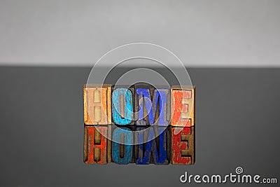 Home word from colored wooden letters Stock Photo