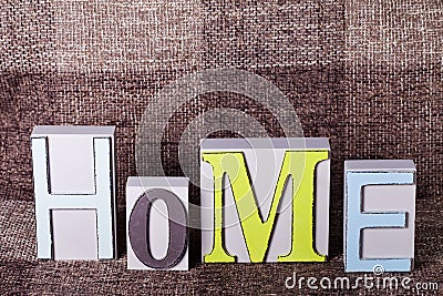 Home word of decorated letters Stock Photo